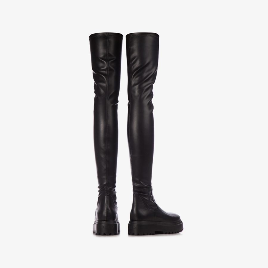 RANGER THIGH-HIGH BOOT 50 mm-Black stretch vegan leather over-the-knee boot - Image 3