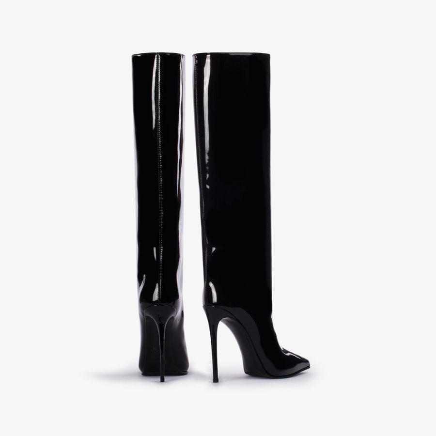 EVA BOOT 120 mm-Black vinyl knee boot - Image 3