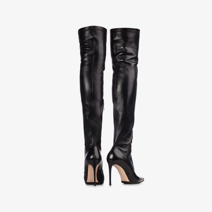 EVA THIGH-HIGH BOOT 100 mm-Black nappa leather over-the-knee boot - Image 3