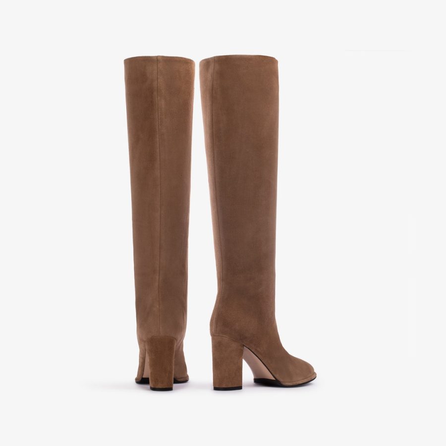 ELSA BOOT 90 mm-Ginger brown knee boot with rabbit fur lining - Image 3