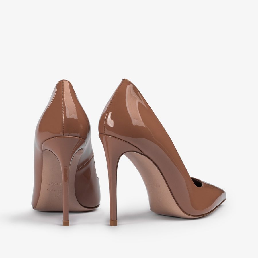 EVA PUMP 100 mm-Cake brown patent leather pump - Image 3