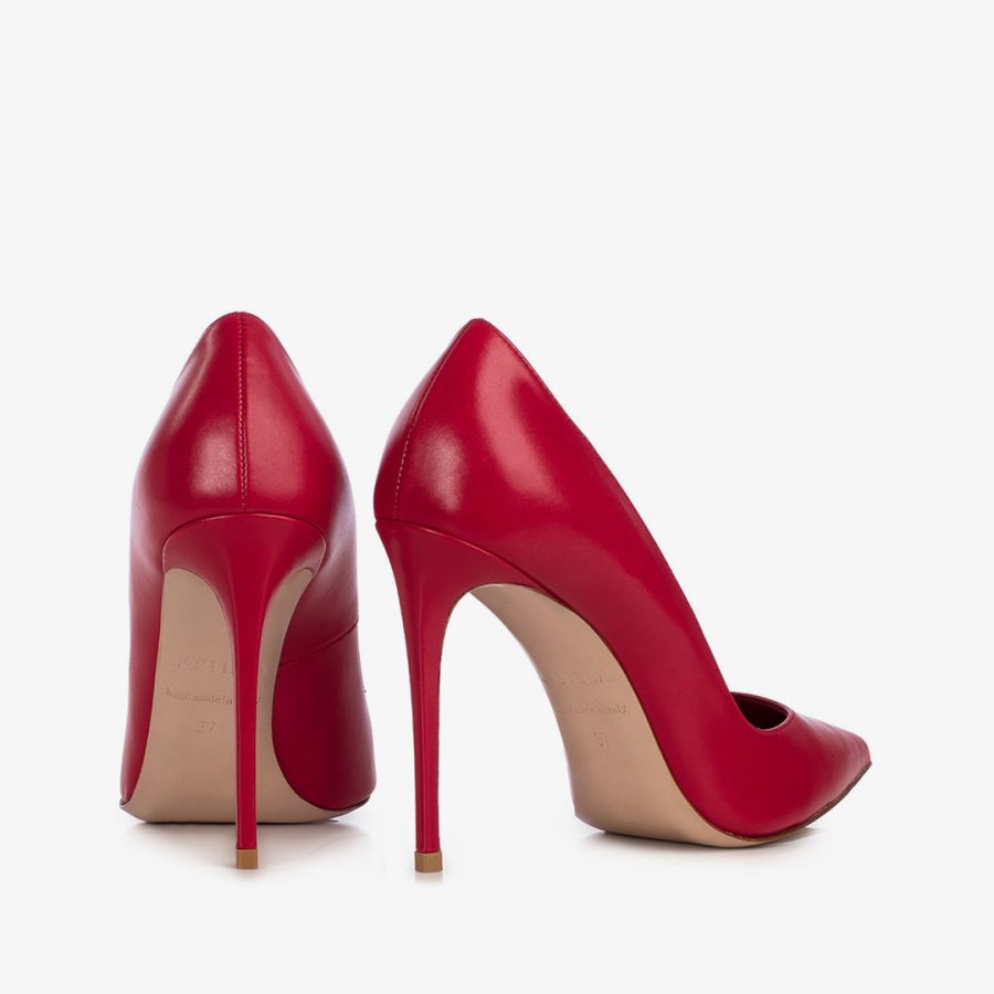 EVA PUMP 100 mm-Red leather pump - Image 3