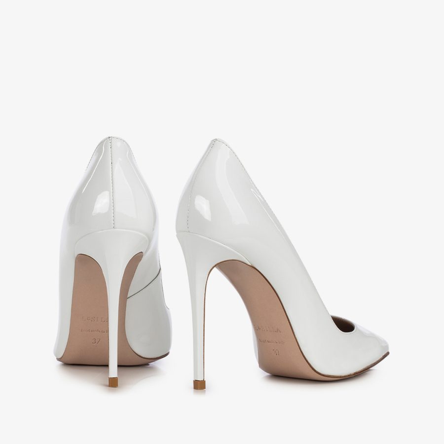 EVA PUMP 100 mm-White patent leather pump - Image 3