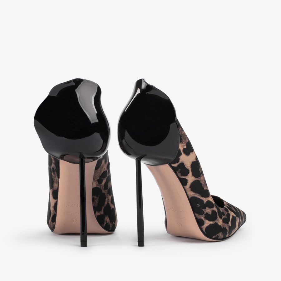 PETALO PUMP 120 mm-Leopard print satin pump - Image 3