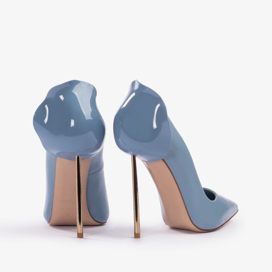 PETALO PUMP 120 mm-Nile light-blue leather pump - Image 3