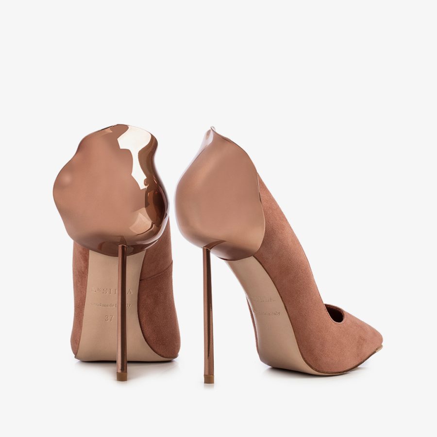 PETALO PUMP 120 mm-Cake brown suede pump - Image 3