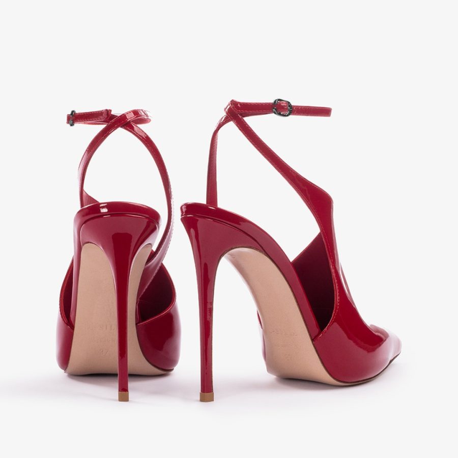 FUTURA PUMP 120 mm-Red patent leather cut-out pump - Image 3