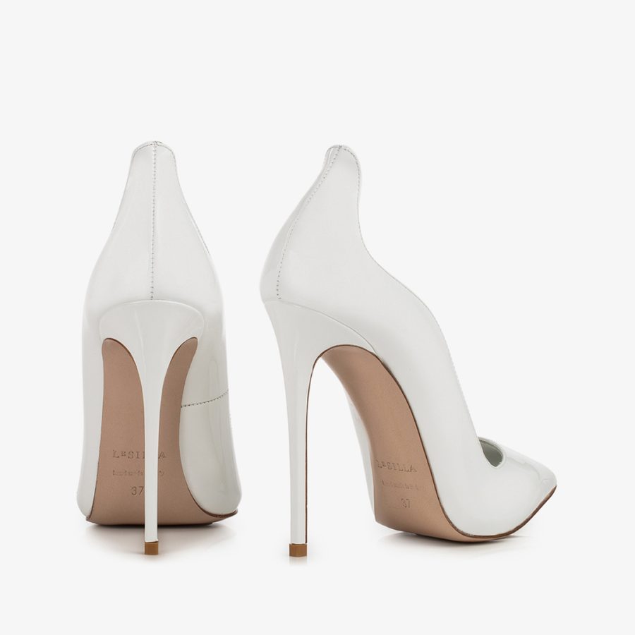 IVY PUMP 120 mm-White patent leather pump - Image 3