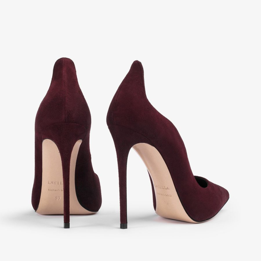 IVY PUMP 120 mm-Cherry red suede pump - Image 3