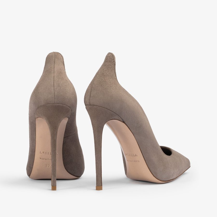 IVY PUMP 120 mm-Sesame grey suede pump - Image 3