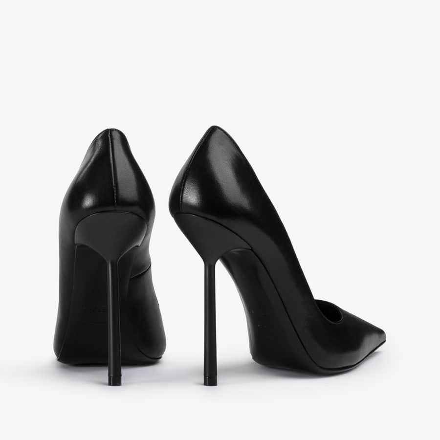 BELLA PUMP 120 mm-Black leather pump - Image 3