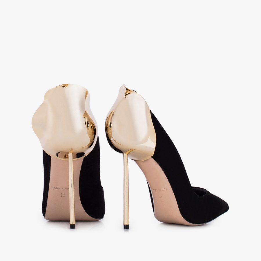 PETALO PUMP 120 mm-Black suede pump - Image 3