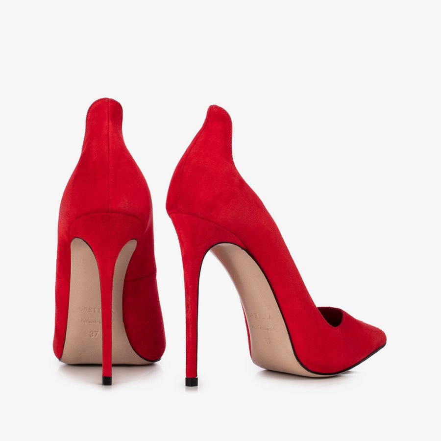 IVY PUMP 120 mm-Red suede pump - Image 3