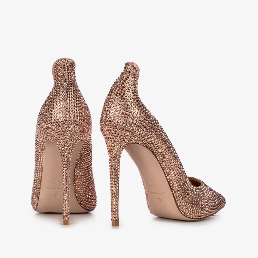 IVY PUMP 120 mm-Golden pink crystals pump - Image 3