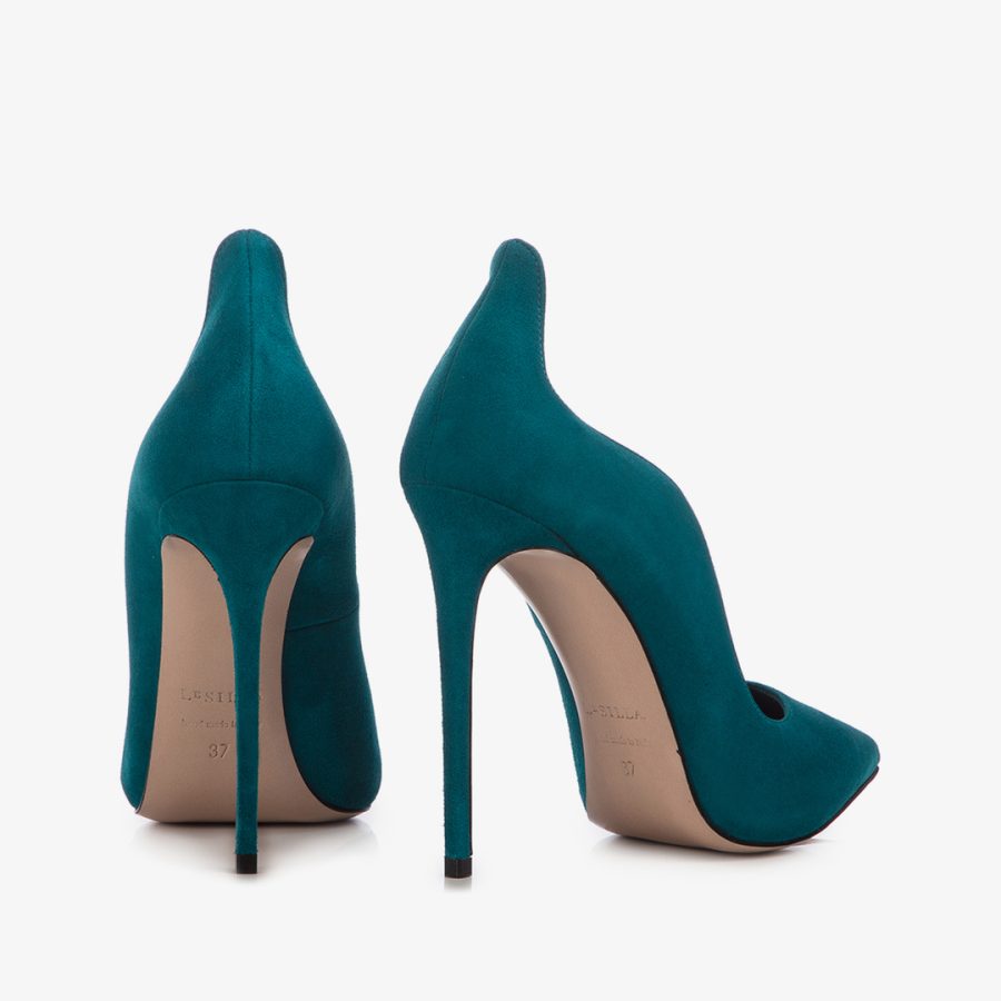 IVY PUMP 120 mm-Rasputin green suede pump - Image 3