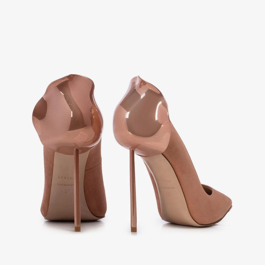 PETALO PUMP 120 mm-Phard nude suede pump - Image 3