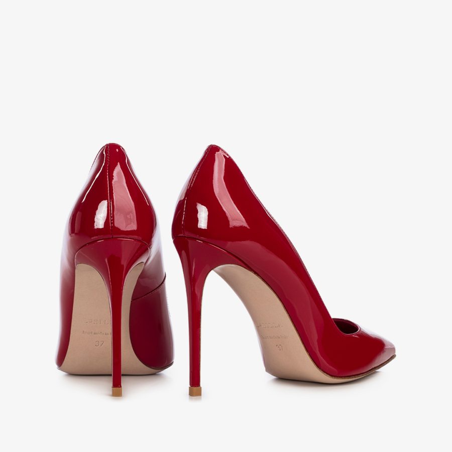 EVA PUMP 100 mm-Red patent leather pump - Image 3