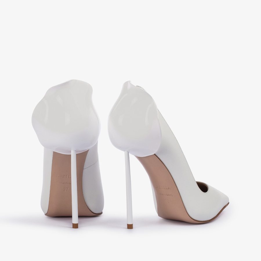 PETALO PUMP 120 mm-Paper white leather pump - Image 3