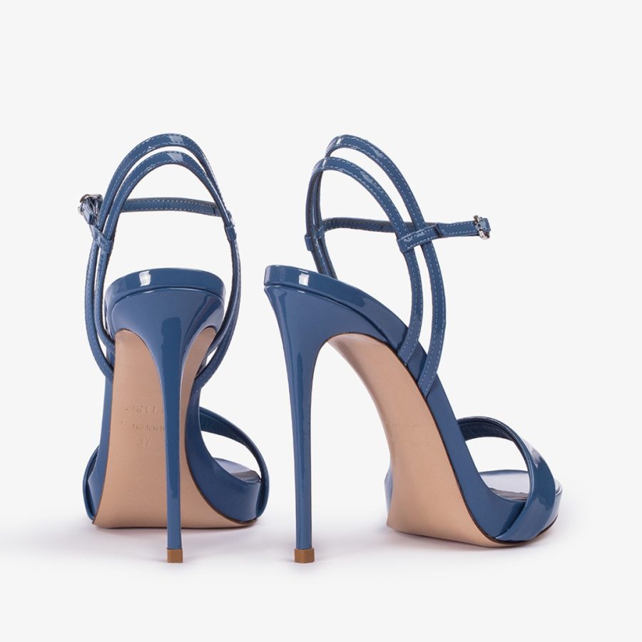 GWEN SANDAL 120 mm-Nile light-blue patent leather sandal - Image 3