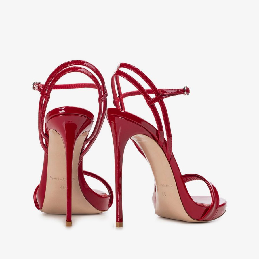 GWEN SANDAL 120 mm-Red patent leather sandal - Image 3