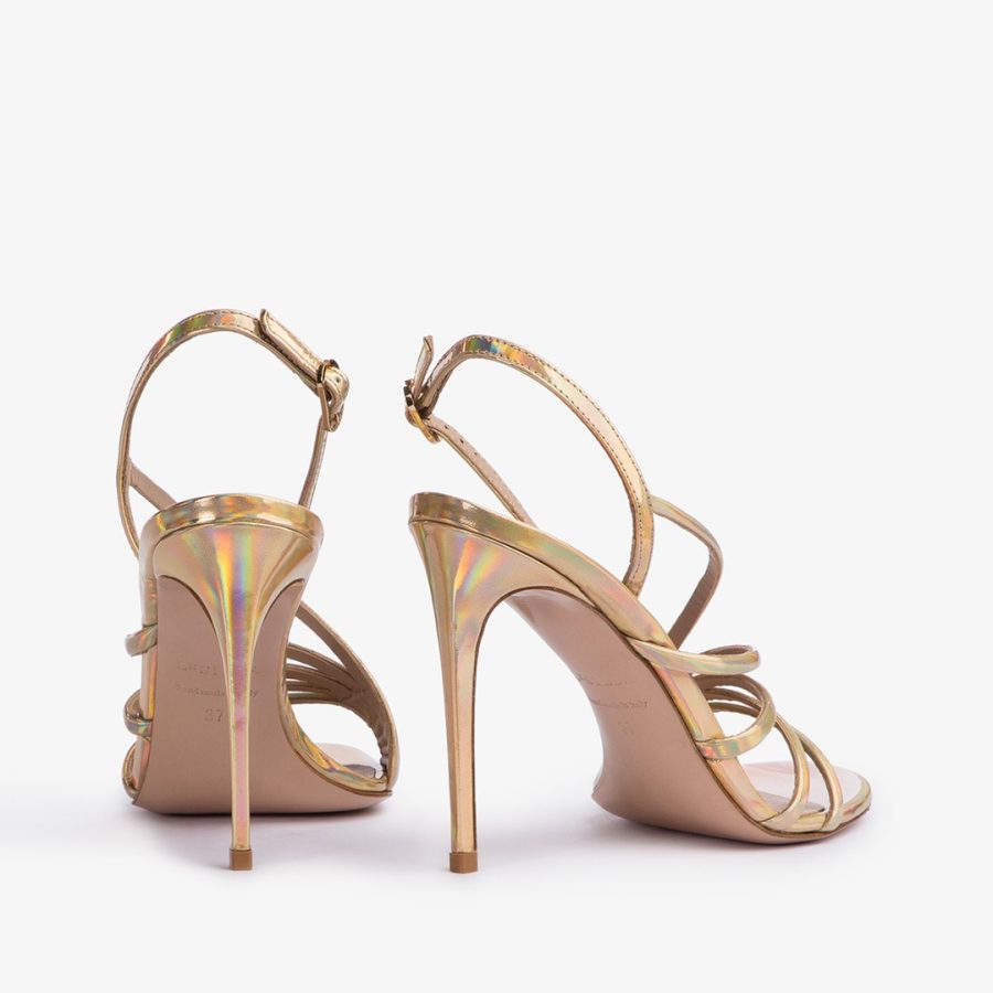 SCARLET SANDAL 105 mm-Nude iridescent sandal - Image 3