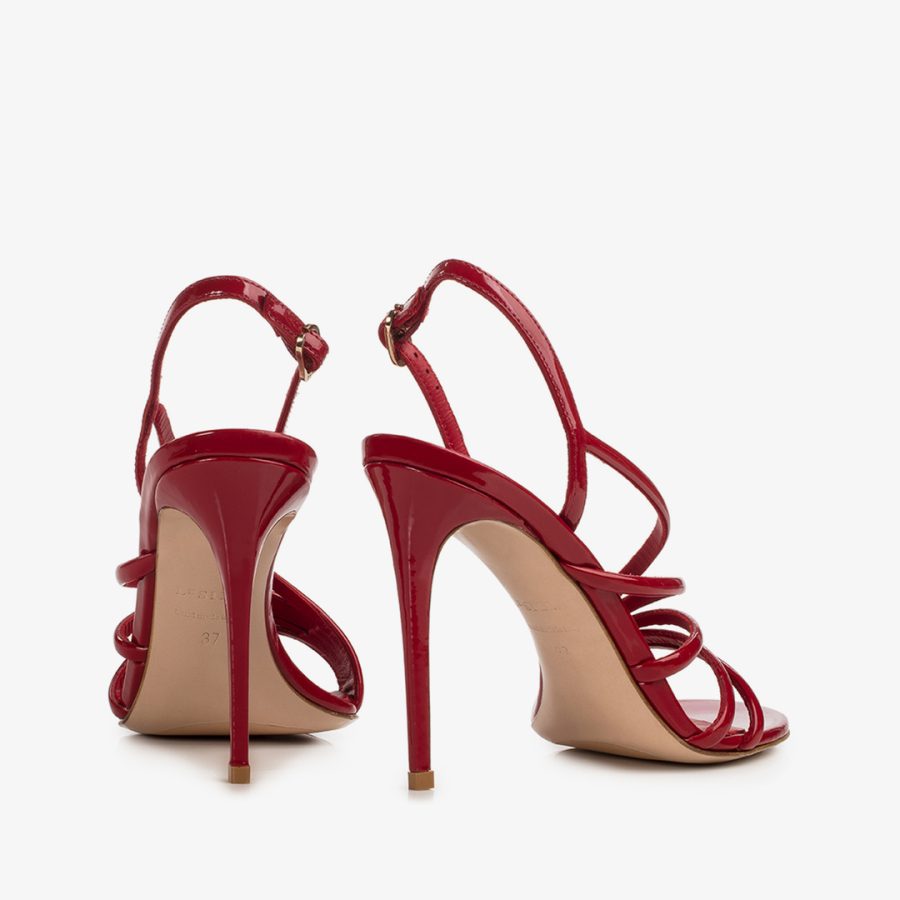 SCARLET SANDAL 105 mm-Red patent leather sandal - Image 3