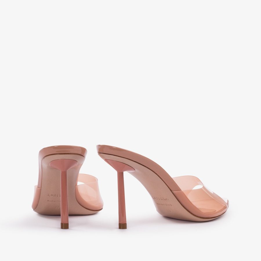 BELLA SANDAL 80 mm-Phard nude plexy mule sandal - Image 3