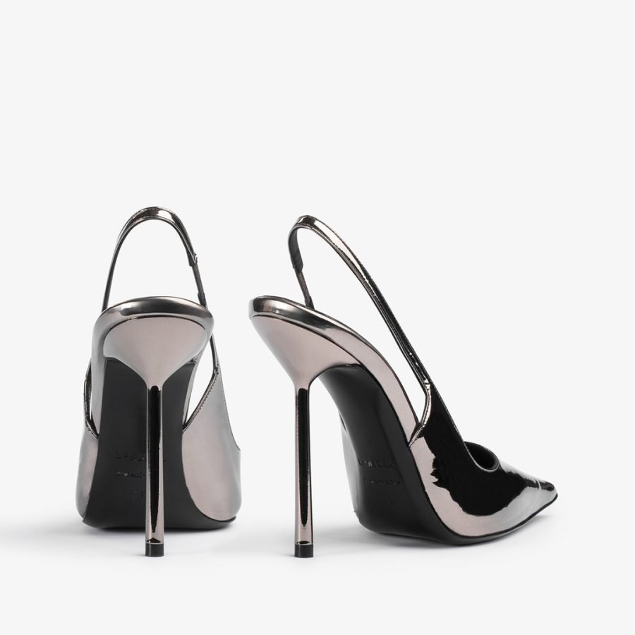 BELLA SLINGBACK 120 mm-Pewter metallic slingback - Image 3