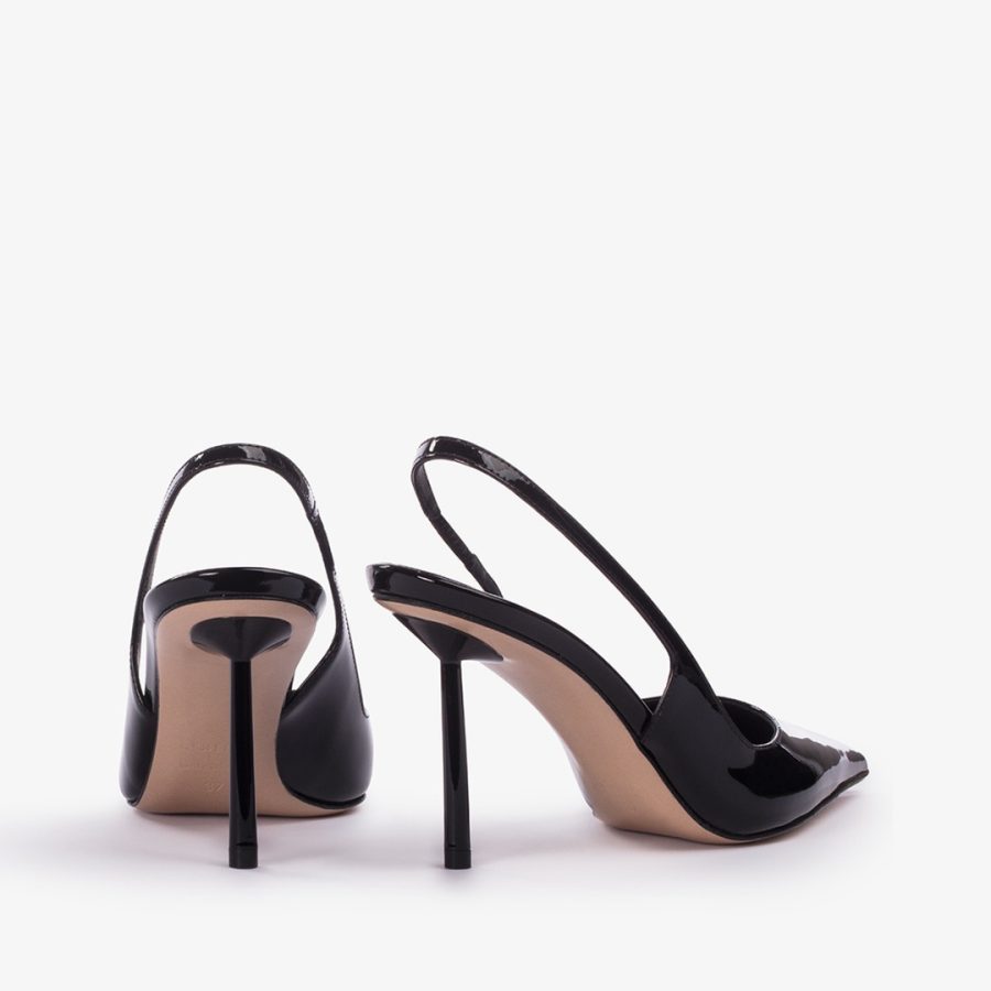 BELLA SLINGBACK 80 mm-Black patent leather slingback - Image 3