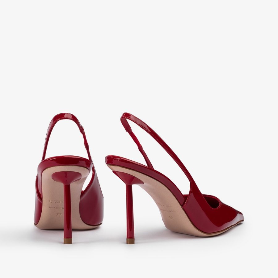 BELLA SLINGBACK 80 mm-Red patent leather slingback - Image 3