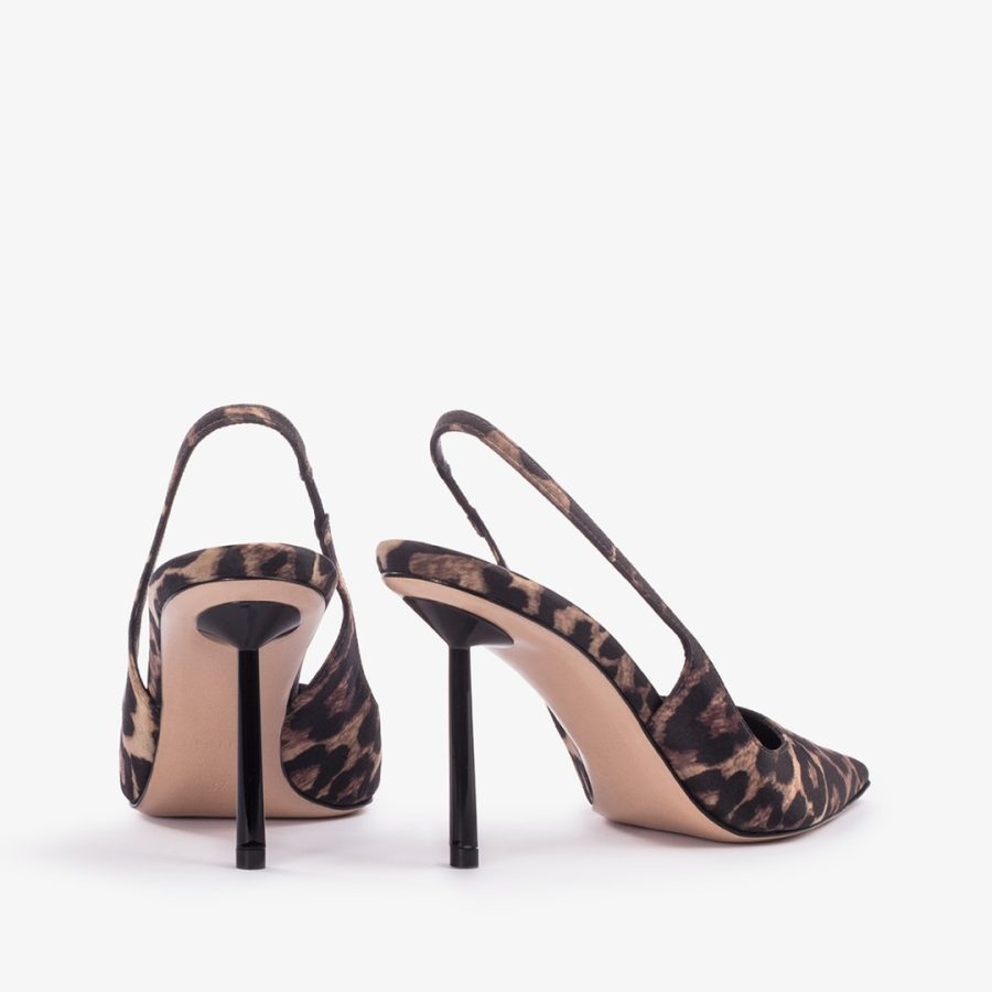 BELLA SLINGBACK 80 mm-Leopard print satin slingback - Image 3