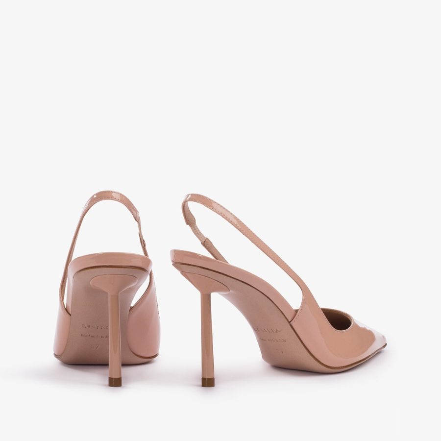 BELLA SLINGBACK 80 mm-Skin nude patent leather slingback - Image 3