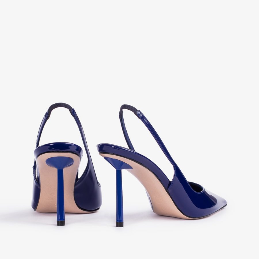 BELLA SLINGBACK 80 mm-Lazuli blue patent leather slingback - Image 3