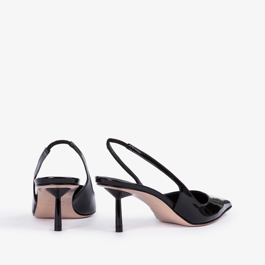 BELLA SLINGBACK 60 mm-Black patent leather slingback - Image 3