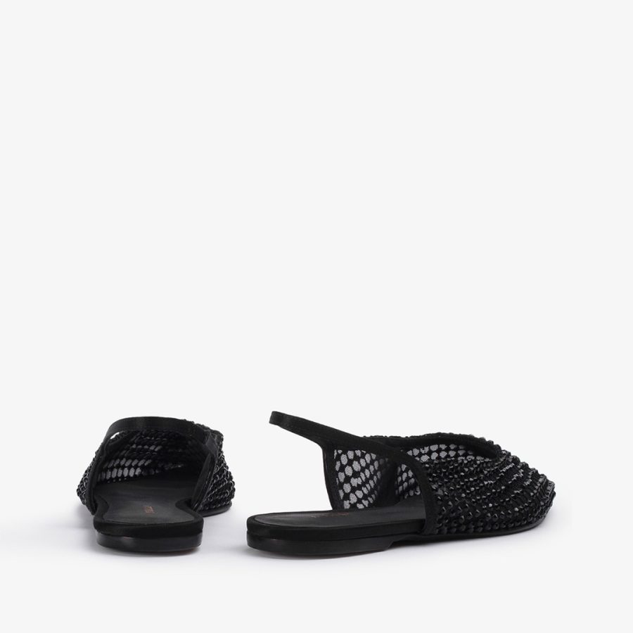 GILDA SLINGBACK-Jet black fishnet slingback with Crystals - Image 3