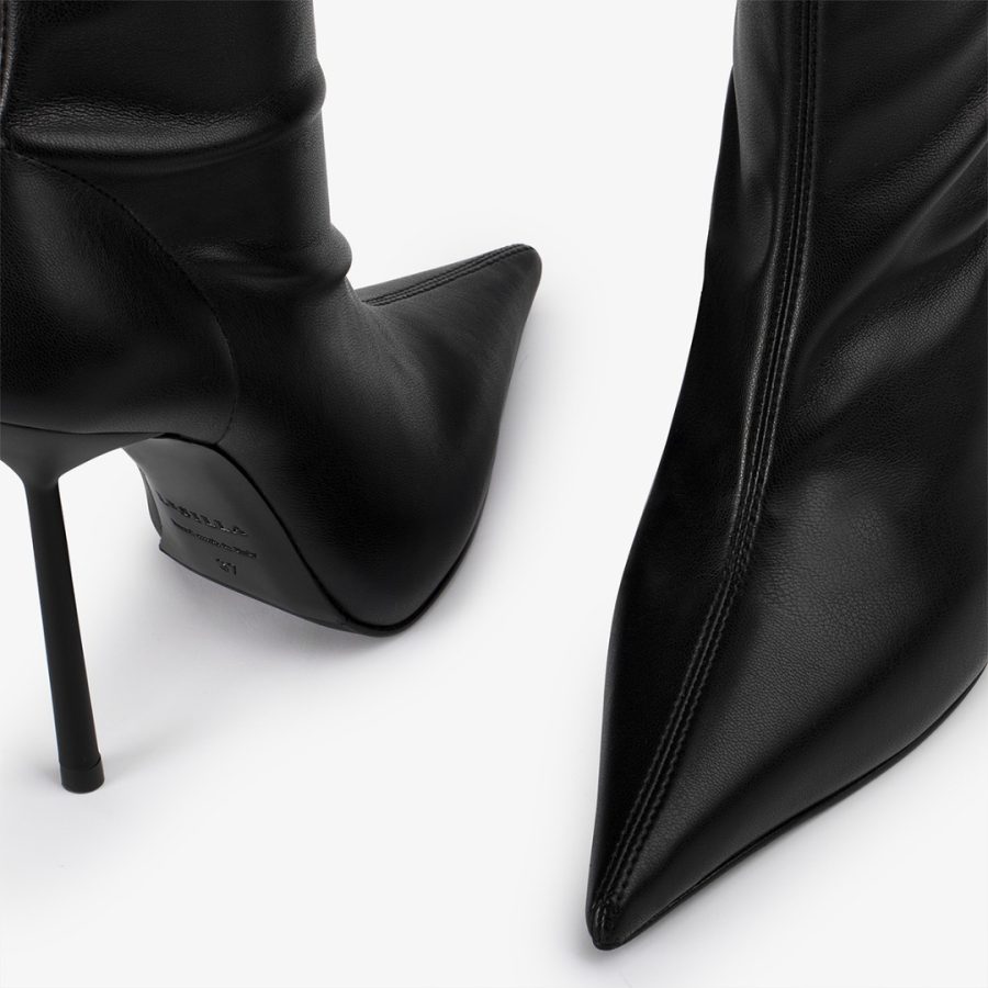 BELLA ANKLE BOOT 120 mm-Black vegan leather ankle boot - Image 4