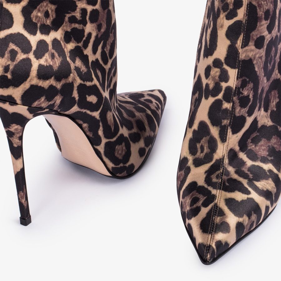 EVA ANKLE BOOT 120 mm-Leopard print satin ankle boot - Image 4