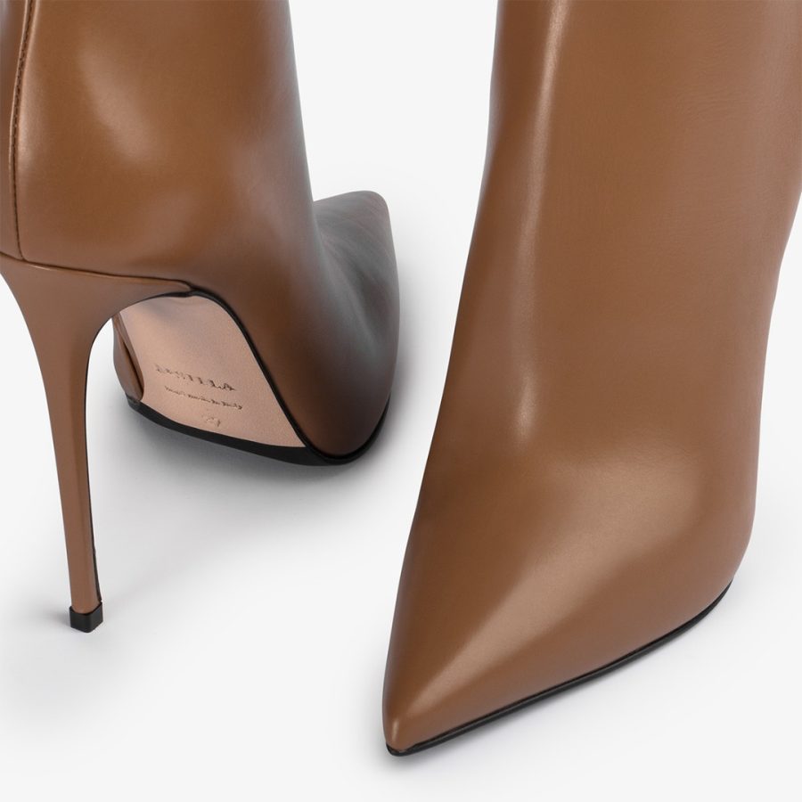 EVA ANKLE BOOT 120 mm-Ginger brown leather ankle boot - Image 4