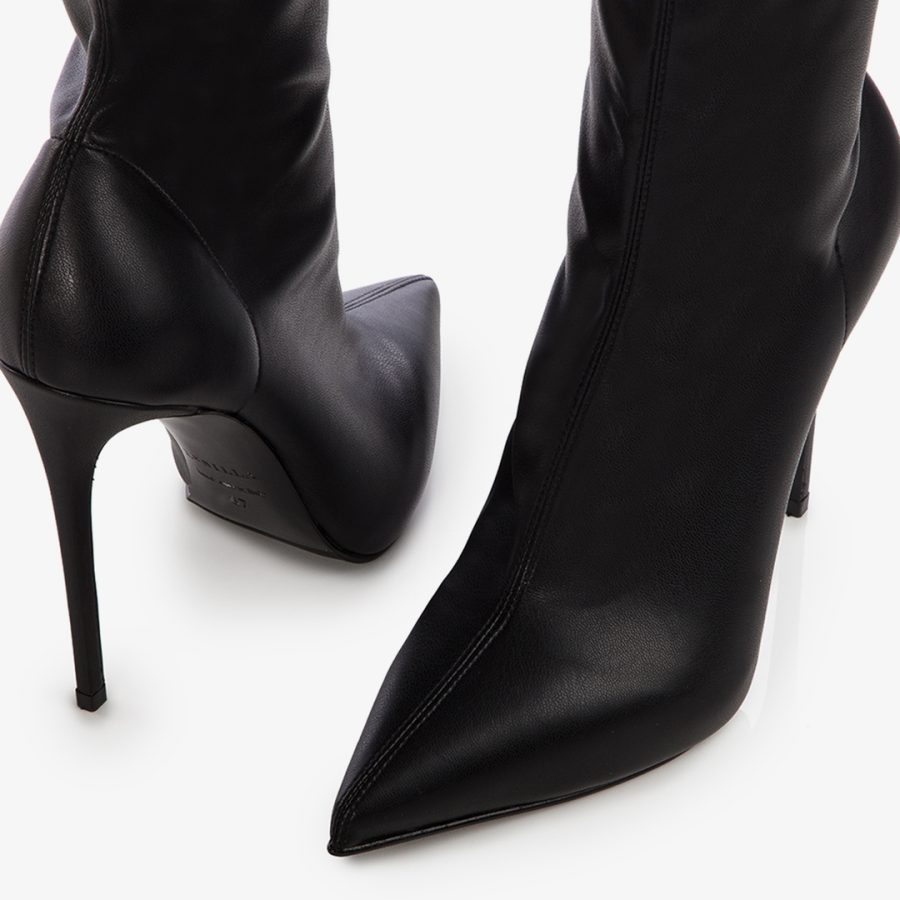 EVA ANKLE BOOT 120 mm-Black vegan leather ankle boot - Image 4