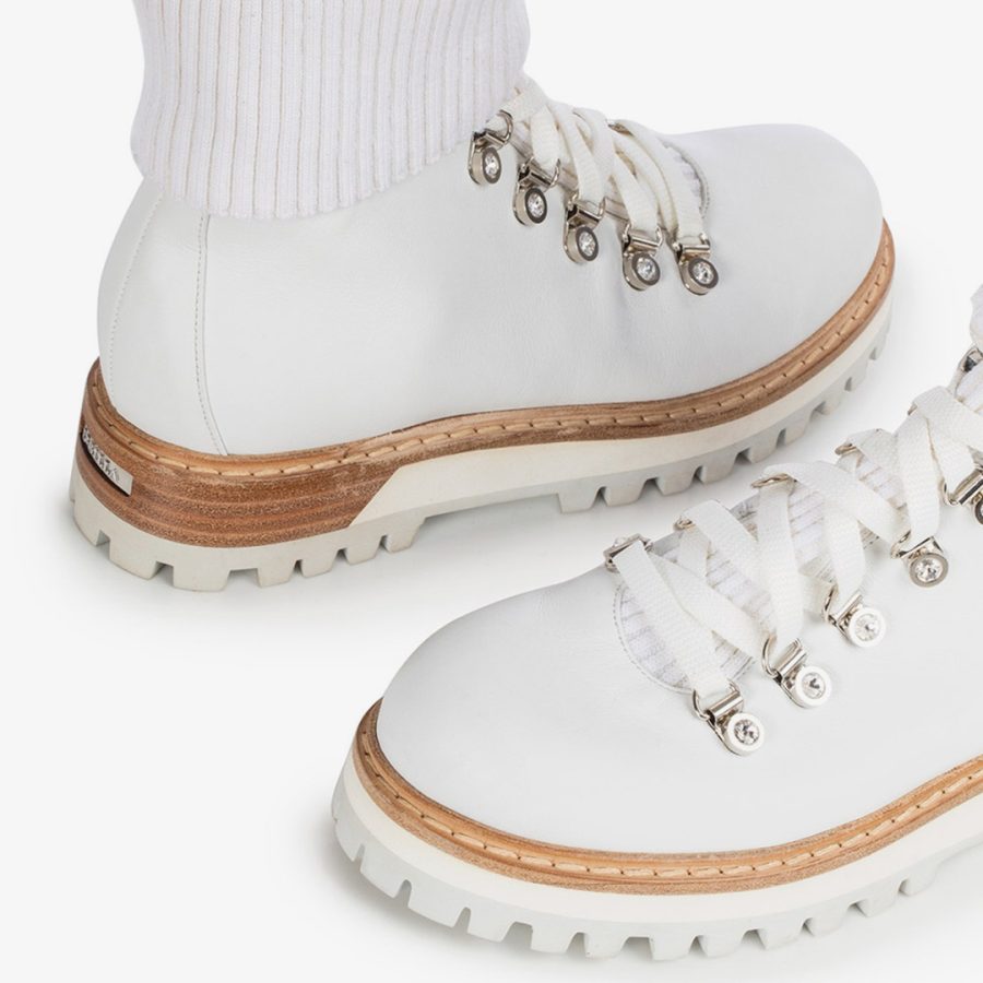 ST. MORITZ TREKKING-White leather trekking ankle boot - Image 4