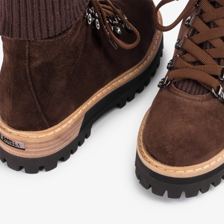 ST. MORITZ TREKKING-Ebony brown suede trekking ankle boot - Image 4