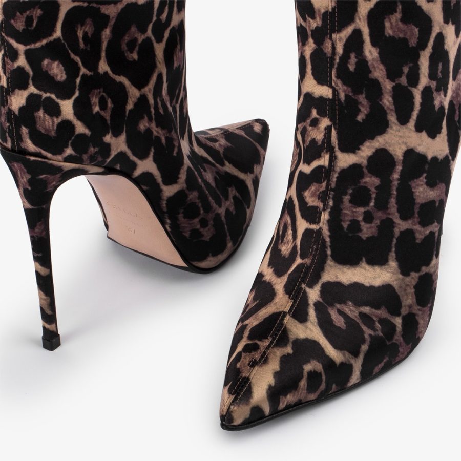 EVA BOOT 120 mm-Leopard printed satin knee boot - Image 4