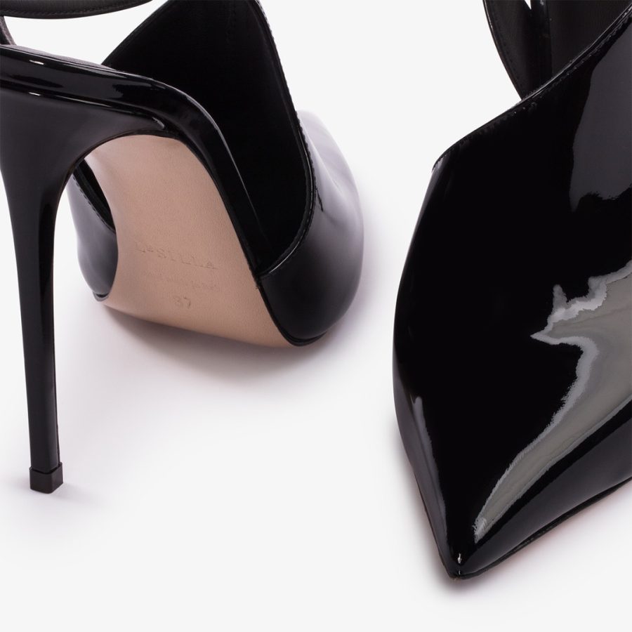 FUTURA PUMP 120 mm-Black patent leather cut-out pump - Image 4