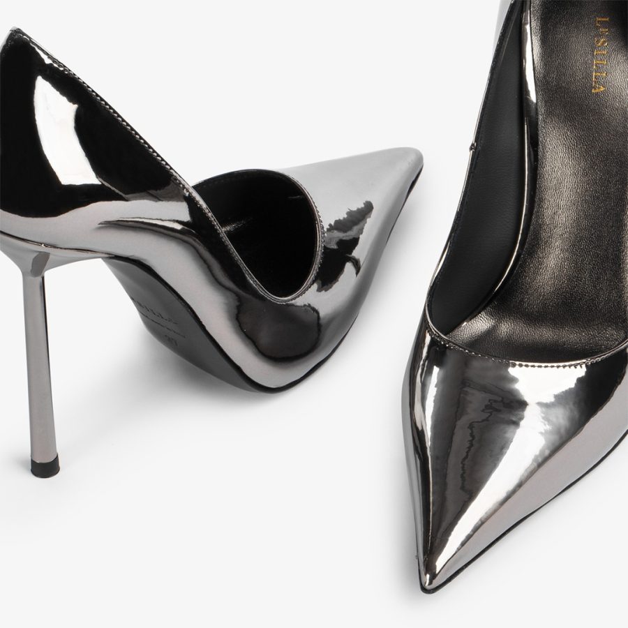 BELLA PUMP 120 mm-Pewter metallic pump - Image 4