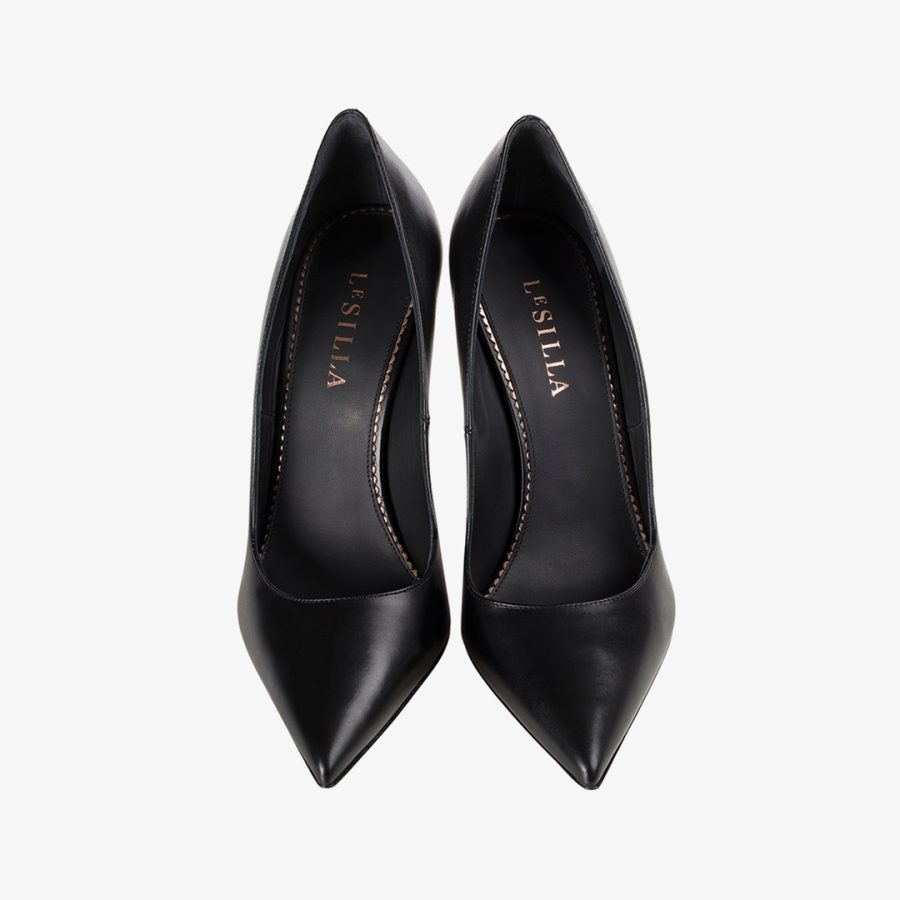 EVA PUMP 100 mm-Black leather pump - Image 4