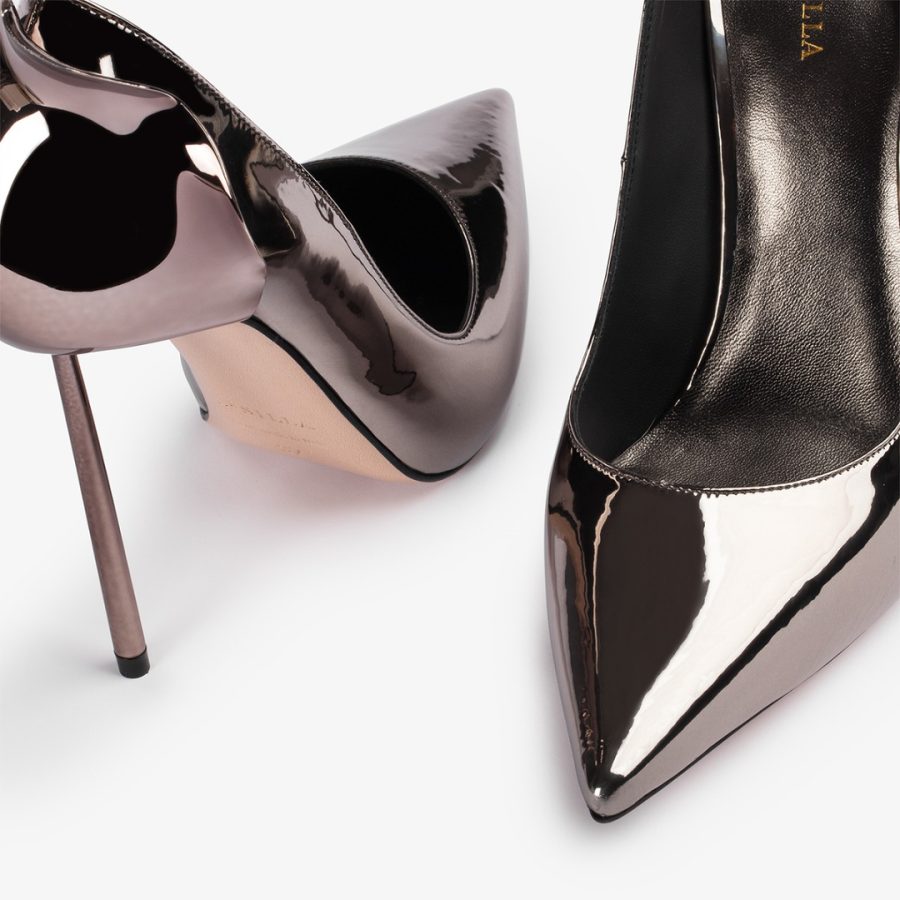 PETALO PUMP 120 mm-Pewter metallic pump - Image 4