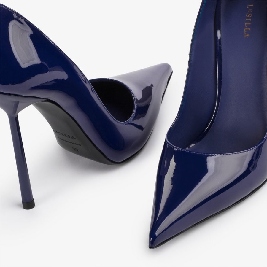 BELLA PUMP 120 mm-Lazuli blue patent leather pump - Image 4