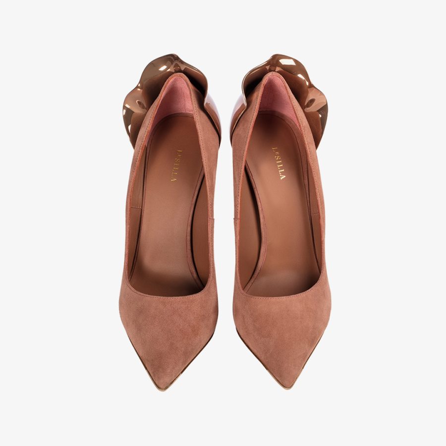 PETALO PUMP 120 mm-Cake brown suede pump - Image 4