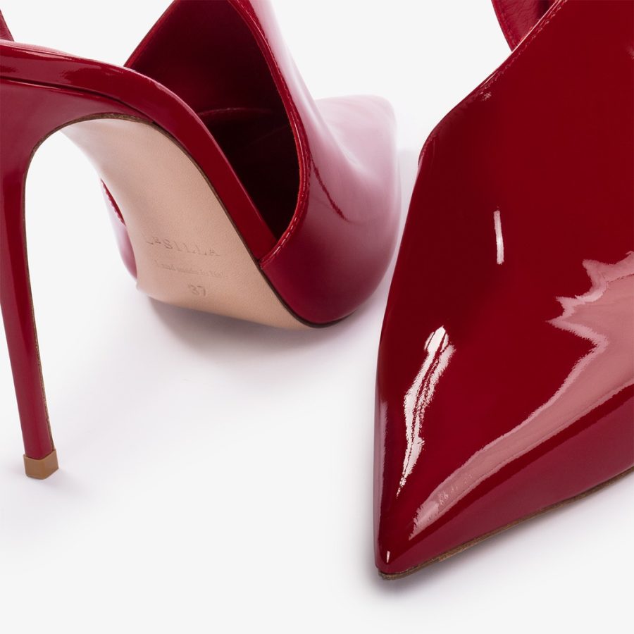 FUTURA PUMP 120 mm-Red patent leather cut-out pump - Image 4