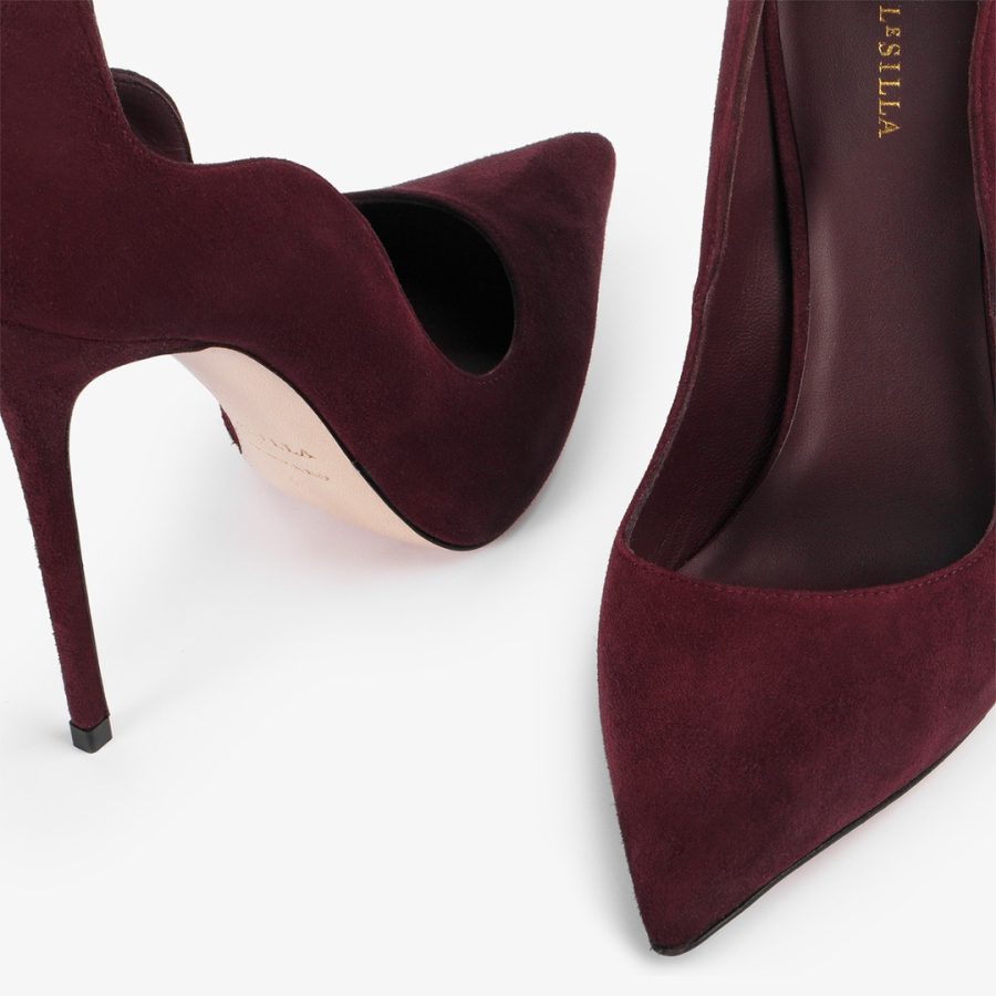 IVY PUMP 120 mm-Cherry red suede pump - Image 4